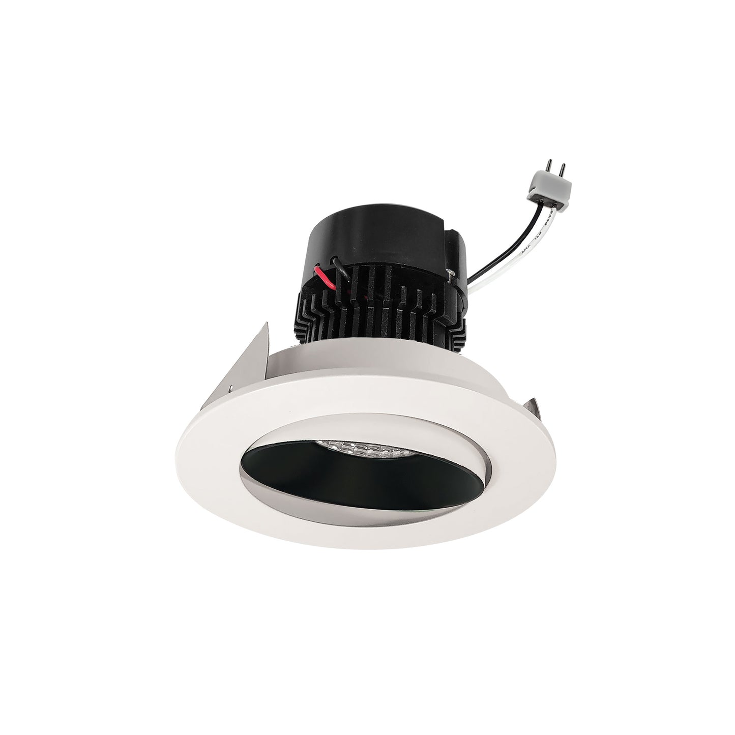 Nora Lighting NPRLV-4RC35XBW " Pearl 12V LED Round Adjustable Cone Retrofit, 1200 Lumens, 11W, GU5.3 Socket, 3500K, 90+ CRI, Beam Spread Options, Dimmable, Black / White