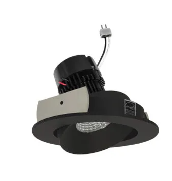 NORA Lighting NPRLV-4RCCDXBB 4" Pearl Low Voltage LED Round Adjustable Cone Retrofit, Lumens / Wattage 700lm / 11W, Color Temperature Comfort Dim, Black Reflector / Black Flange