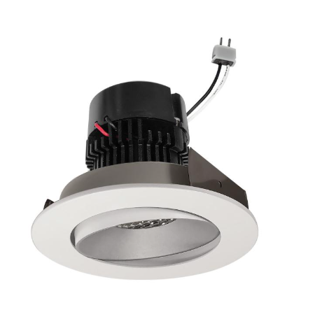 Nora Lighting NPRLV-4RCCDXHZMPW 4" Pearl Low Voltage LED Round Adjustable Cone Retrofit, Lumens 700lm, Wattage 11W, Comfort Dim, Haze Reflector / Matte Powder White Flange