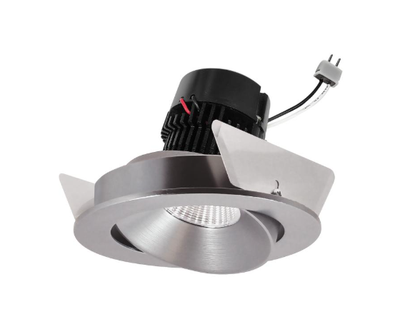 Nora Lighting NPRLV-4RCCDXNN 4" Pearl Low Voltage LED Round Adjustable Cone Retrofit, Lumens 700lm, Wattage 11W, Comfort Dim, Natural Metal Reflector / Natural Metal Flange