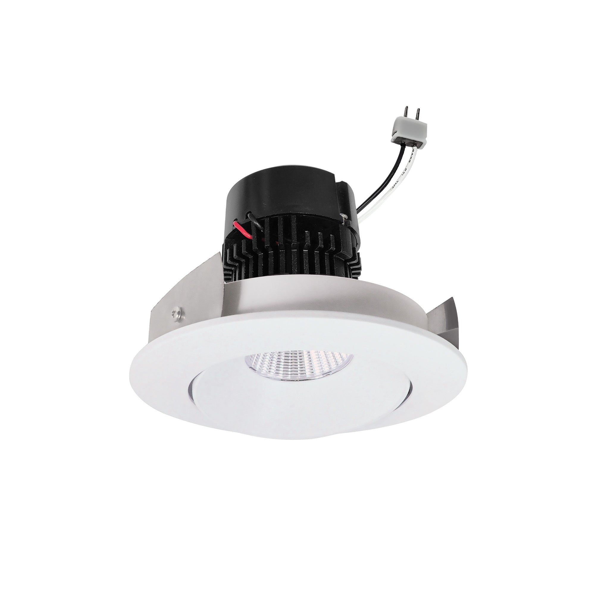 Nora Lighting NPRLV-4RC30XMPW " Pearl 12V LED Round Adjustable Cone Retrofit, 1200 Lumens, 11W, GU5.3 Socket, 3000K, 90+ CRI, Beam Spread Options, Dimmable, Matte Powder White
