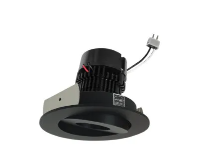 NORA Lighting NPRLV-4RG40XBB 4" Pearl 12VAC Low Voltage LED Round Adjustable Gimbal Retrofit, 4000K, Black Finish