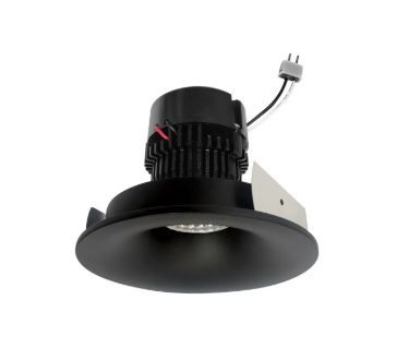 NORA Lighting NPRLV-4RNB35XBB 4" Pearl Low Voltage LED Round Bullnose Retrofit, Lumens / Wattage 1200lm / 11W, Color Temperature 3500K, Black Finish