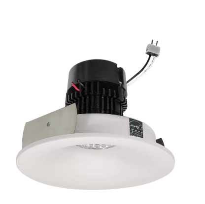 NORA Lighting NPRLV-4RNB35XWW 4" Pearl Low Voltage LED Round Bullnose Retrofit, Lumens 1200lm, Wattage 11W, Color Temperature 3500K, White Finish