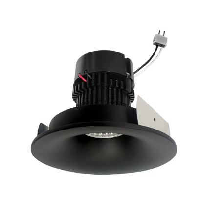 NORA Lighting NPRLV-4RNBCDXBB 4" Pearl Low Voltage LED Round Bullnose Retrofit, Lumens 950lm, Wattage 11W, Color Temperature Comfort Dim, Black Finish
