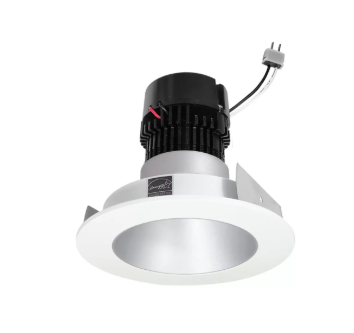 NORA Lighting NPRLV-4RNDC27XHZMPW 4" Pearl Low Voltage LED Round Retrofit Reflector, Lumens 1150lm / Wattage 11W, Color Temperature 2700K, Haze Reflector / Matte Powder White Flange