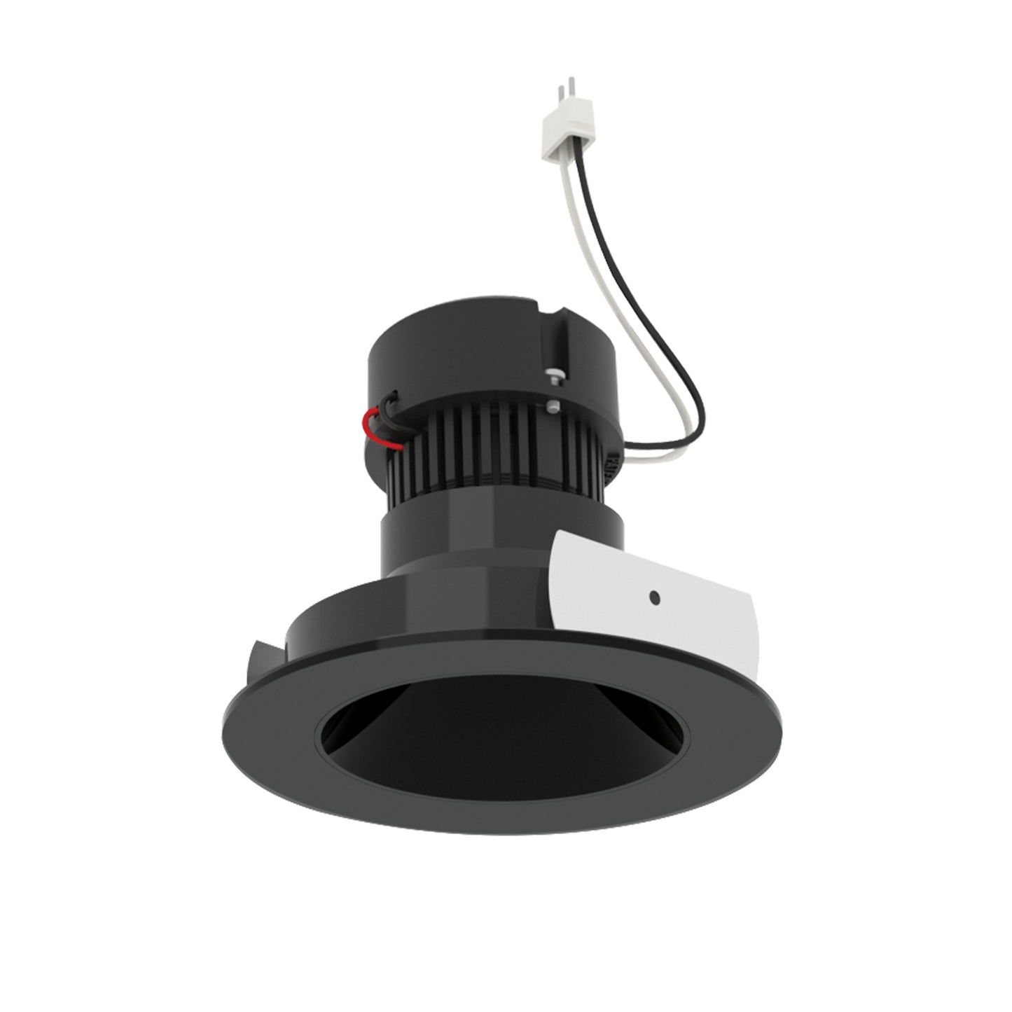 Nora Lighting NPRLV-4RNDC35XBS 4" Pearl LED Round Retrofit Reflector - Lumens: 1150lm - CCT: 3500K - Finish: Black Reflector / Specular Black Flange