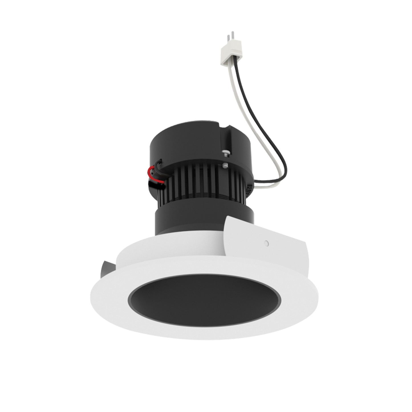 Nora Lighting NPRLV-4RNDC40XBW 4" Pearl LED Round Retrofit Reflector - Lumens: 1150lm - CCT: 4000K - Finish: Black Reflector / White Flange