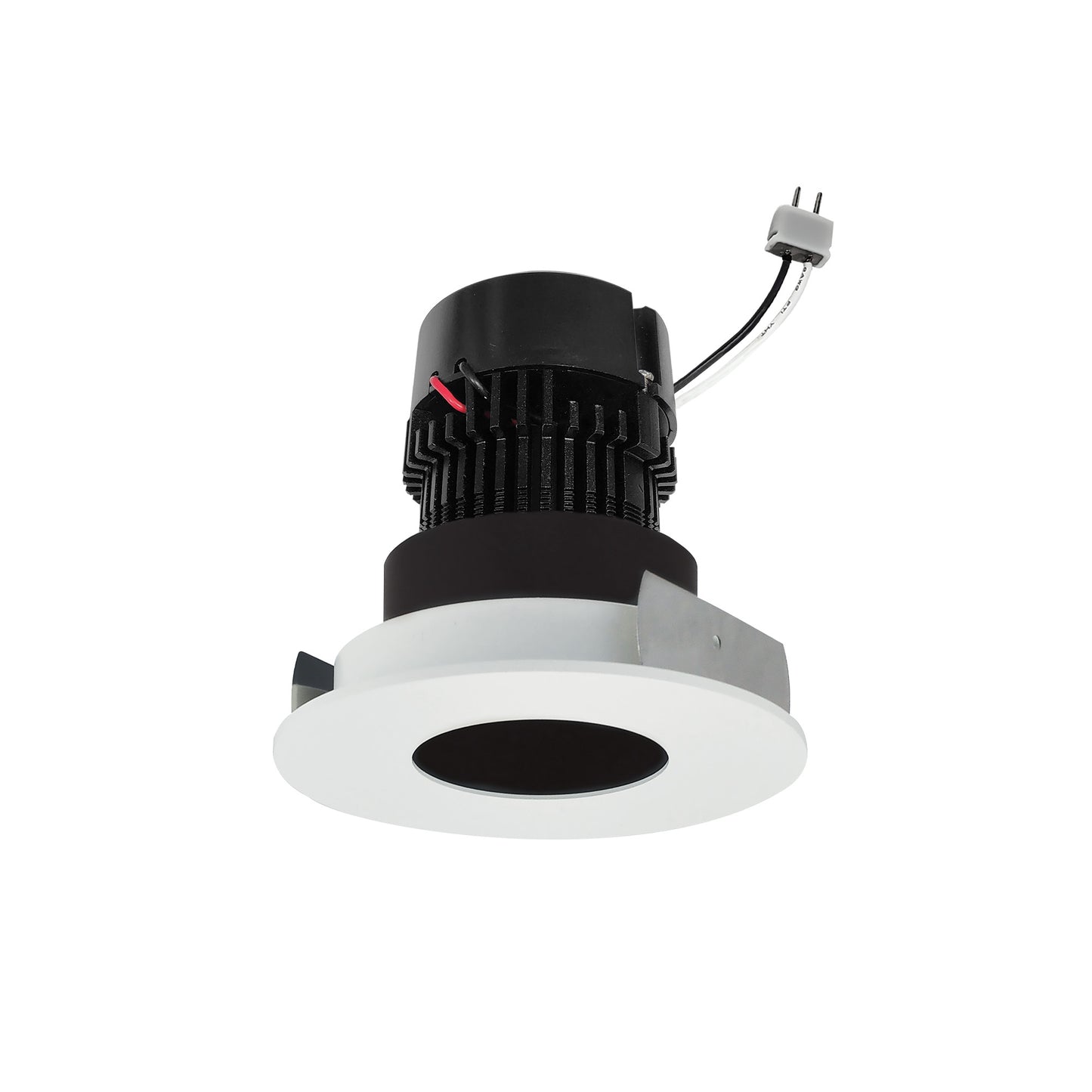 Nora Lighting NPRLV-4RPHCDXBMPW 4" Pearl 12V LED Round Fixed Pinhole Retrofit, 550lm, 11W, Comfort Dim, 90+ CRI, Black/Matte Powder White Finish