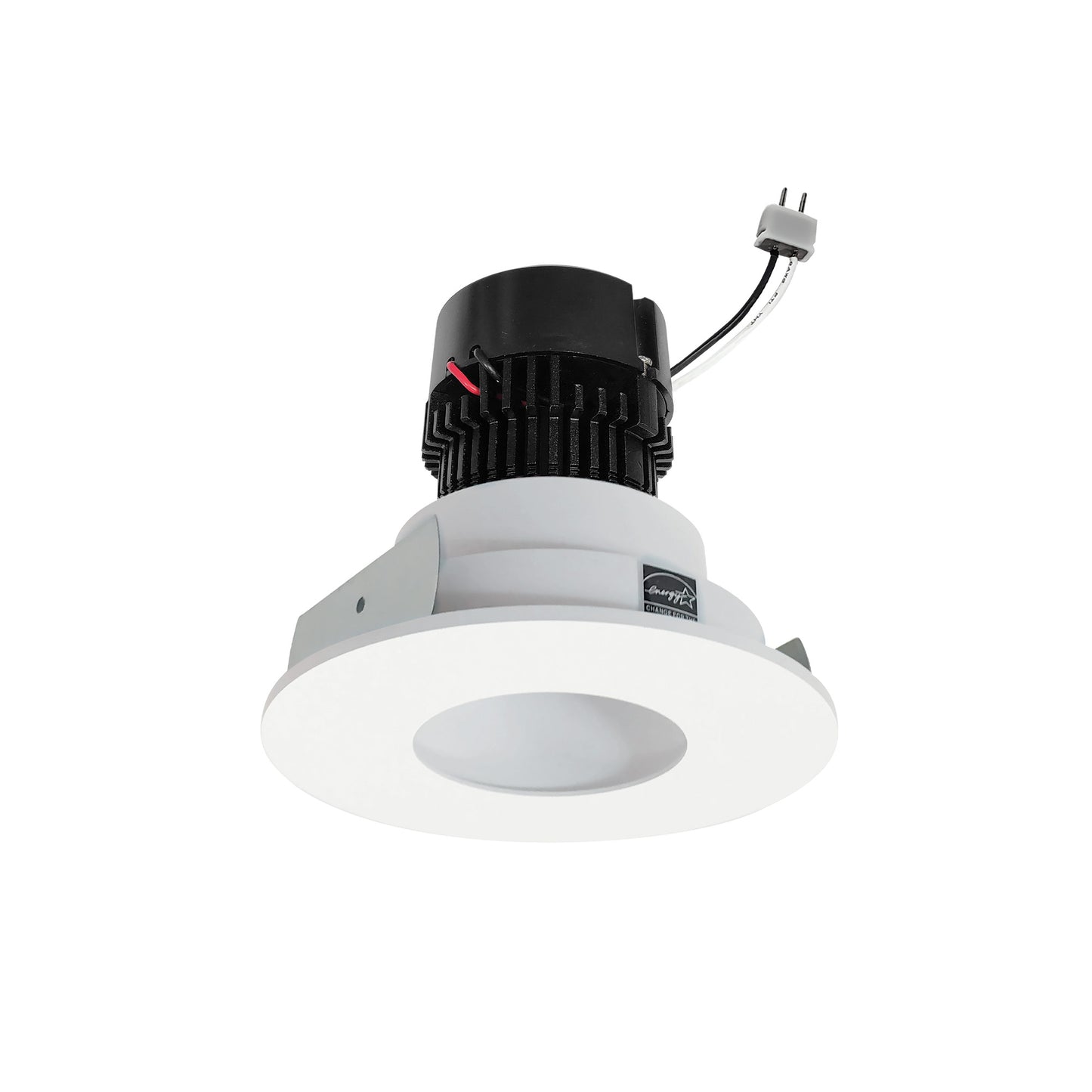 Nora Lighting NPRLV-4RPH40XMPW 4" Pearl 12VAC Low Voltage LED Round Fixed Pinhole Retrofit, 11 Watt, 950lm Lumens, 4000K CCT, 90+ CRI, Matte Powder White Pinhole Matte Powder White Flange