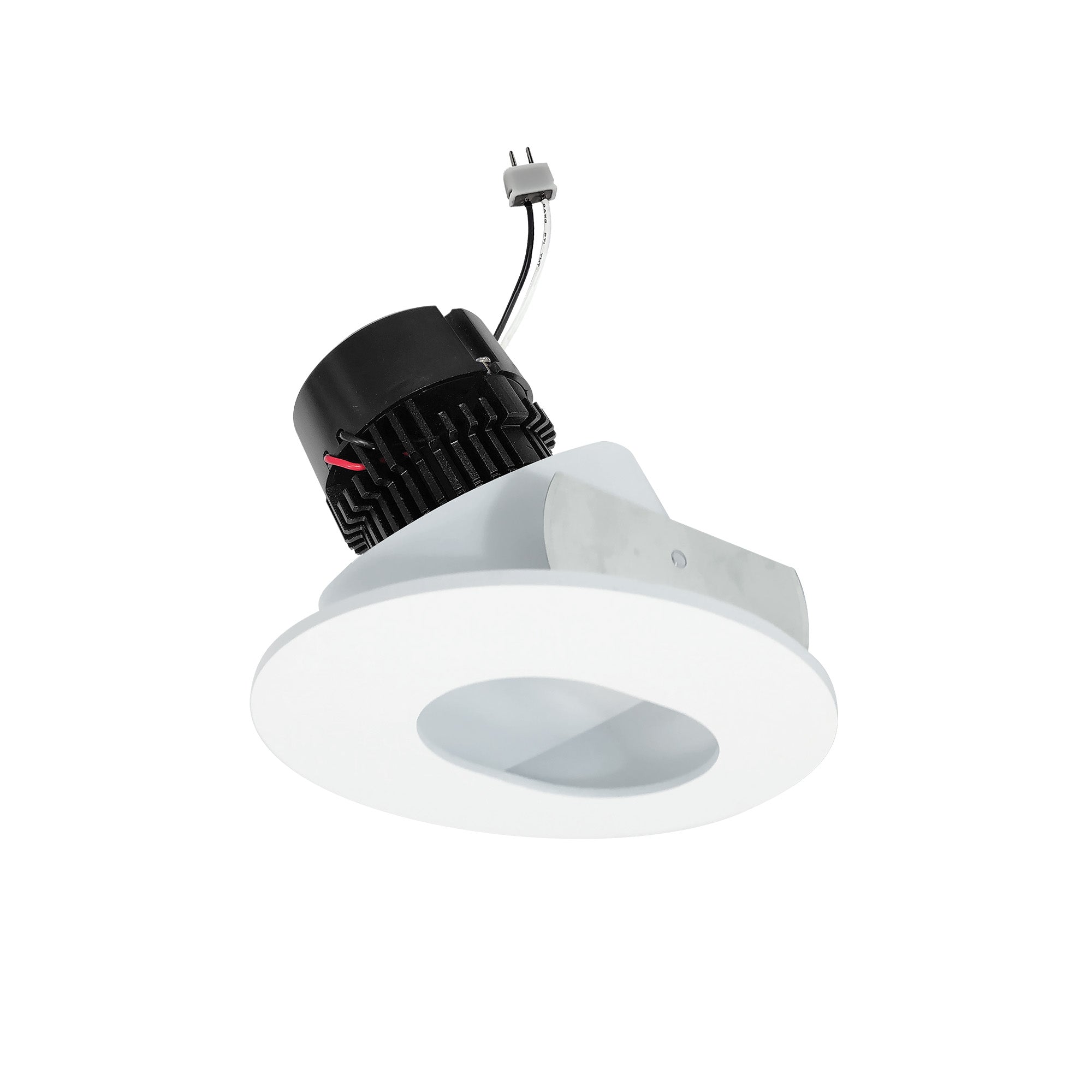 Nora Lighting NPRLV-4RSL27XMPW 4" Pearl 12V LED Round Adjustable Slot Aperture Retrofit, 950lm, 11W, 2700K, 90+ CRI, Matte Powder White Finish
