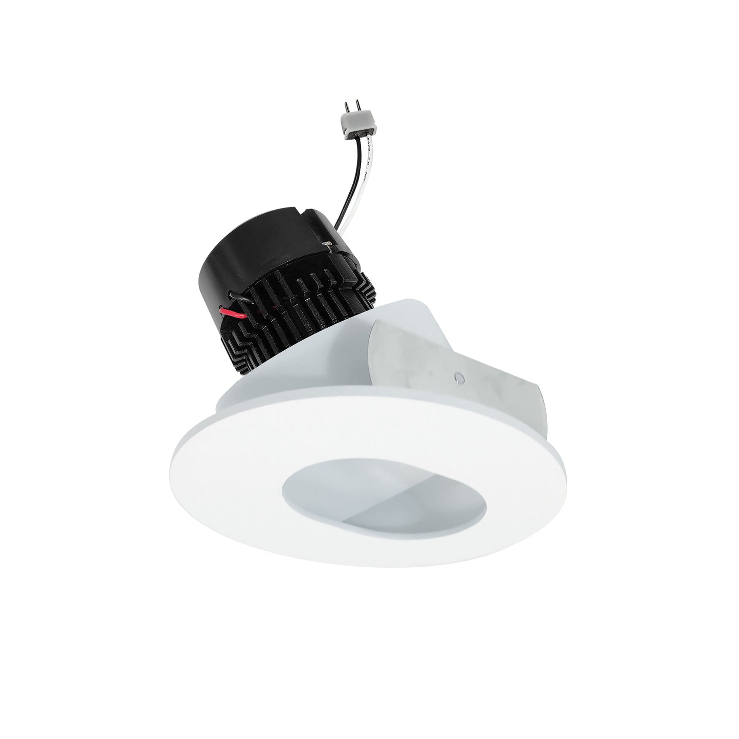 Nora Lighting NPRLV-4RSL40XMPW " Pearl 12V LED Round Adjustable Slot Aperture Retrofit, 950lm, 11W, 4000K, 90+ CRI, Matte Powder White Finish