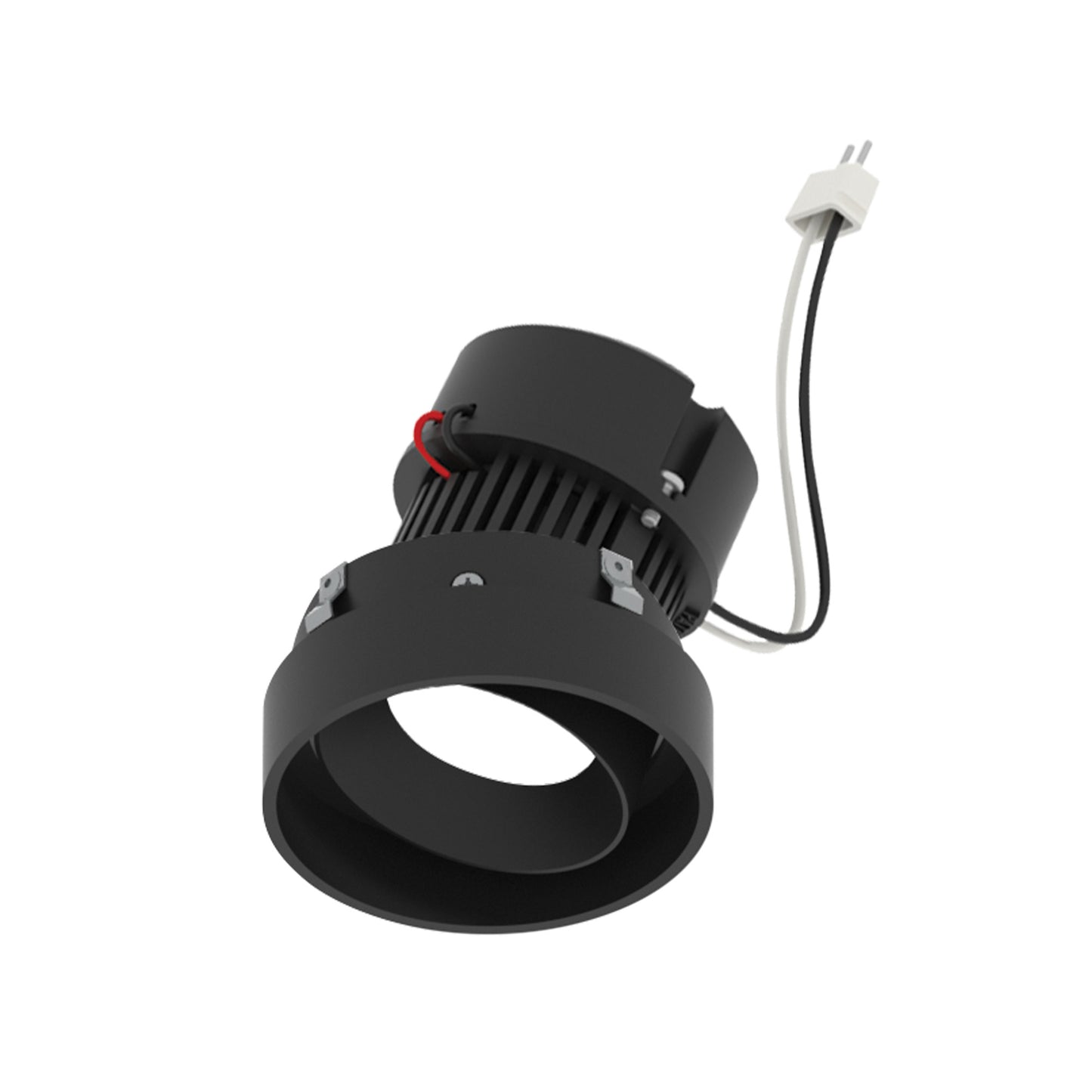 Nora Lighting NPRLV-4RTLA30XBB 4" Pearl LED Round Trimless Adjustable Retrofit Downlight - Lumens: 1250lm - CCT: 3000K - Finish: Black Adjustable / Black Reflector