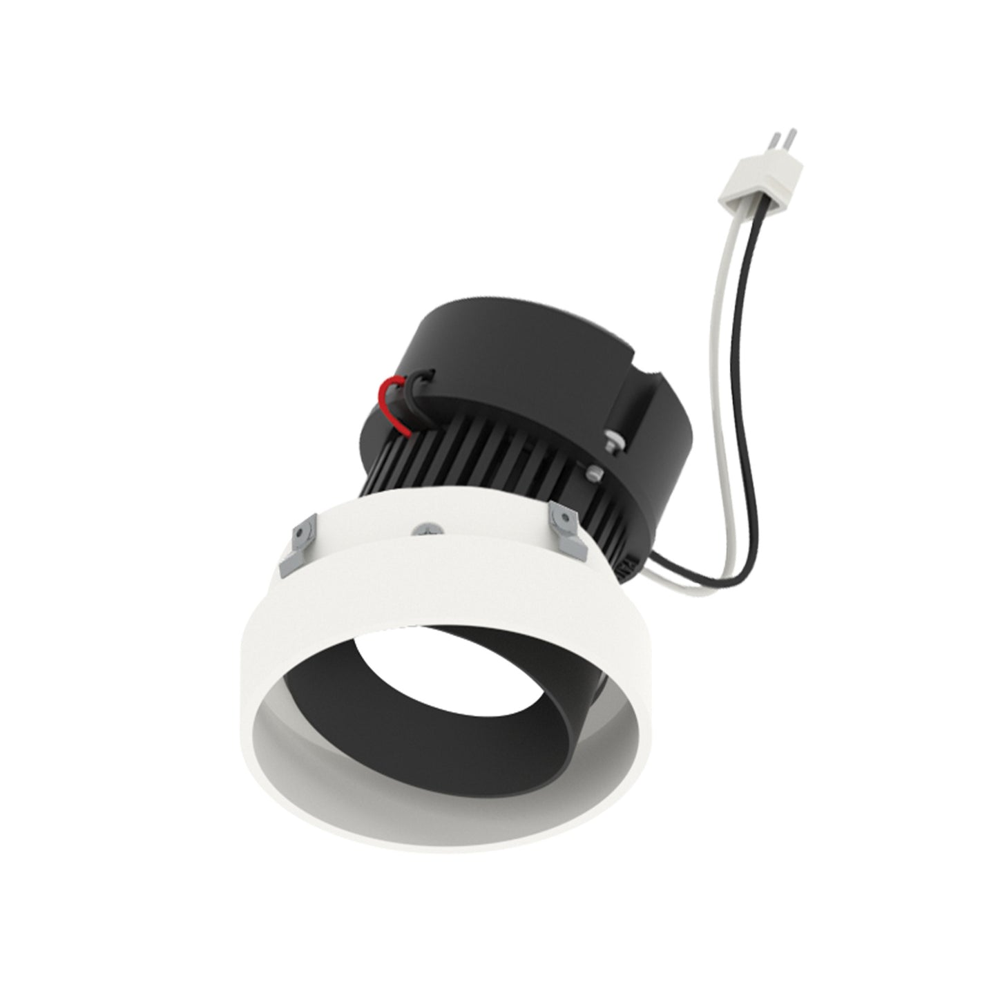 Nora Lighting NPRLV-4RTLA40XBW 4" Pearl LED Round Trimless Adjustable Retrofit Downlight - Lumens: 1250lm - CCT: 4000K - Finish: Black Adjustable / White Reflector