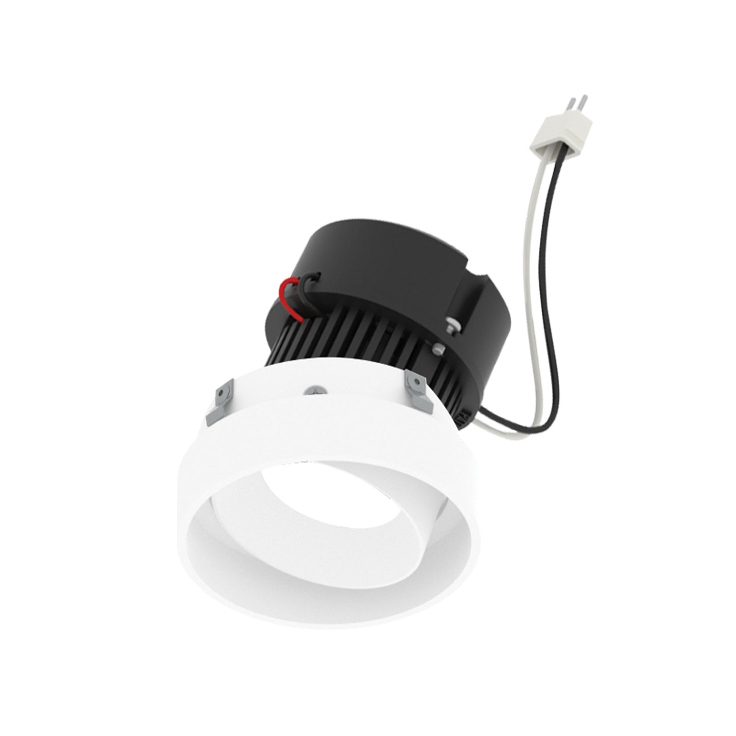 Nora Lighting NPRLV-4RTLA30XMPW 4" Pearl LED Round Trimless Adjustable Retrofit Downlight - Lumens: 1250lm - CCT: 3000K - Finish: Bright White Adjustable / Bright White Reflector