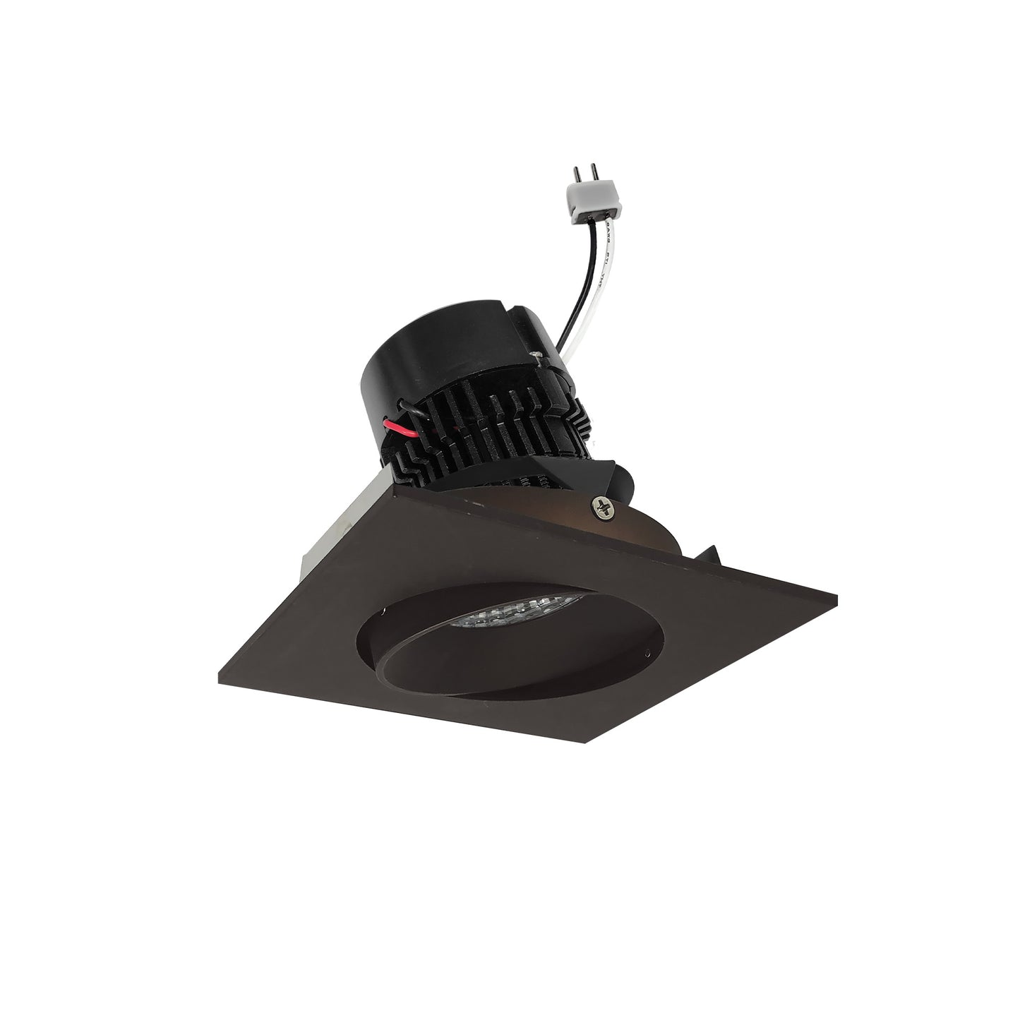 Nora Lighting NPRLV-4SC30XBZ 4" Pearl 12V LED Square Adjustable Cone Retrofit, 1200lm, 11W, 3000K, 90+ CRI, Bronze / Bronze