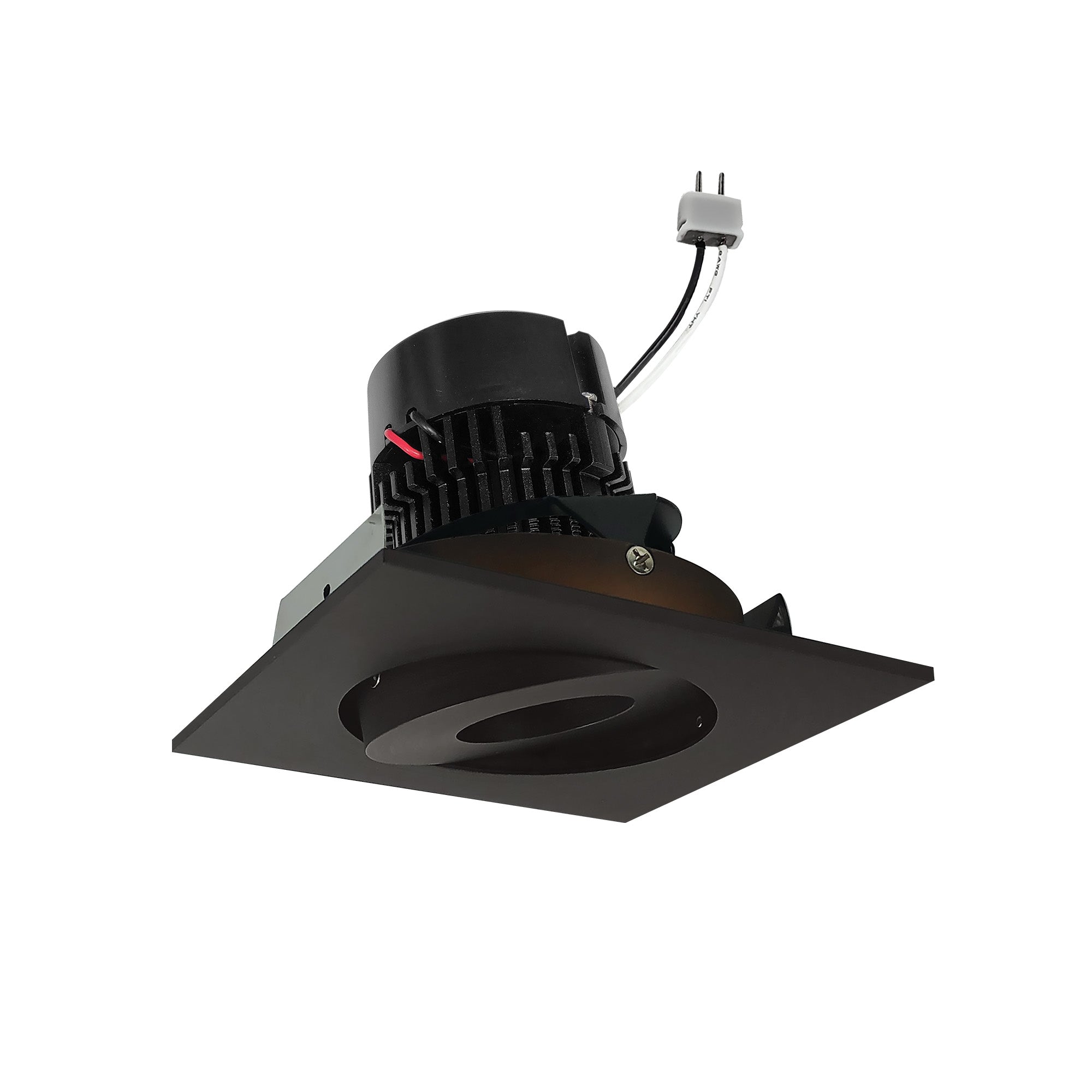Nora Lighting NPRLV-4SGCDXBZ 4" Pearl 12VAC Low Voltage LED Square Adjustable Gimbal Retrofit, 11 Watt, 600 Lumens, Comfort Dim, 90+ CRI, Bronze