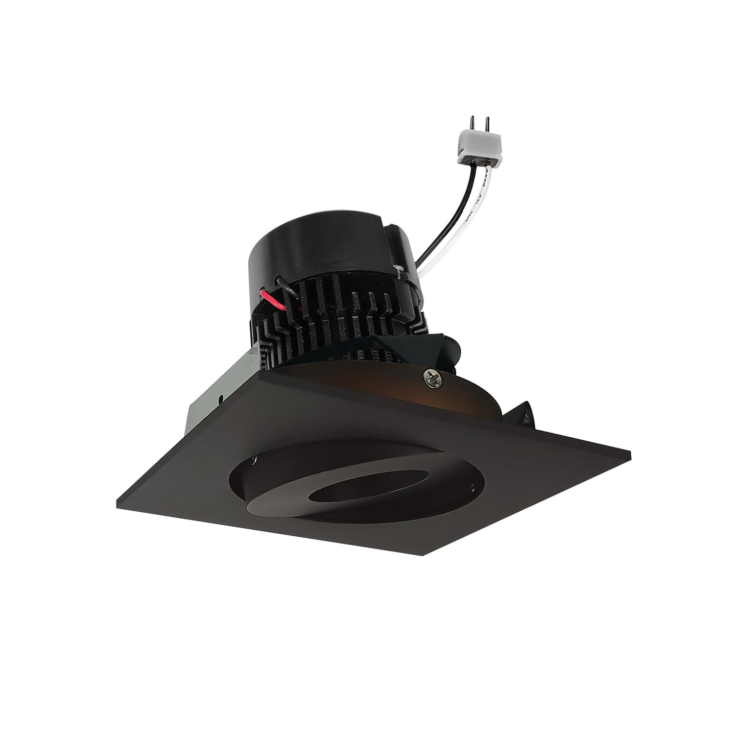 Nora Lighting NPRLV-4SG27XBZ 4" Pearl 12VAC Low Voltage LED Square Adjustable Gimbal Retrofit, 11 Watt, 1050 Lumens, 2700K CCT, 90+ CRI, Bronze