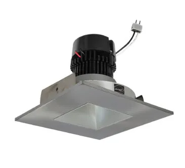 NORA Lighting NPRLV-4SNDSQ30XHN 4" Pearl Low Voltage LED Square Retrofit Reflector with Square Aperture, 1100lm / 11W, 3000K, Haze Reflector / Natural Metal Flange
