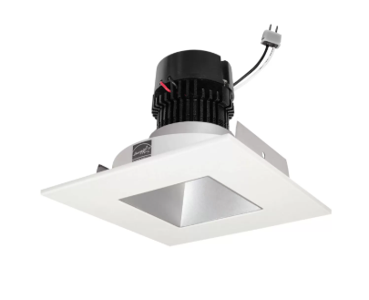 NORA Lighting NPRLV-4SNDSQ30XHW 4" Pearl Low Voltage LED Square Retrofit Reflector with Square Aperture, Lumens 1100 lm / Wattage 11W, Color Temperature 3000K, Haze Reflector / White Flange