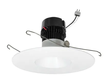 NORA Lighting NPRLV-56RNDC40XMPW 5"/6" Pearl Low Voltage LED Round Retrofit Reflector, Lumens 1150lm / Wattage 11W, CCT 4000K, Matte Powder White Reflector / Matte Powder White Flange