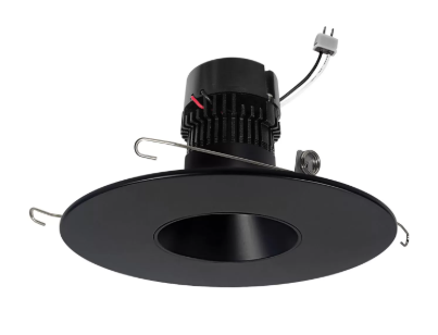 NORA Lighting NPRLV-56RNDCCDXBB 5"/6" Pearl Low Voltage LED Round Retrofit Reflector, Lumens 700lm / Wattage 11W, CCT Comfort Dim, Black Reflector / Black Flange
