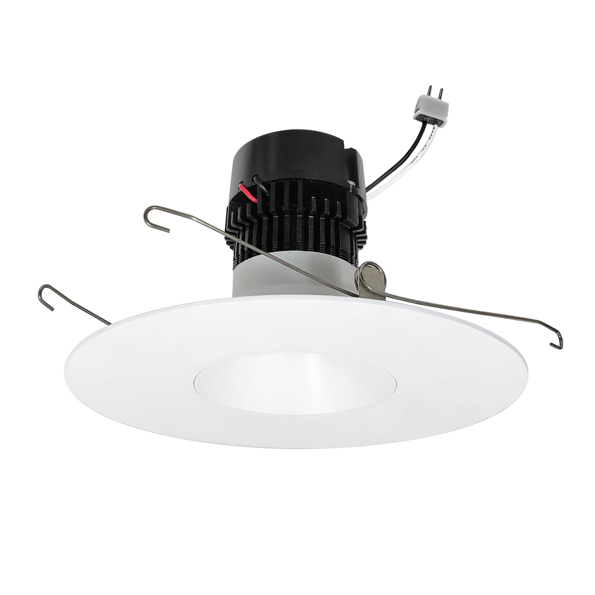 Nora Lighting NPRLV-56RNDC30XMPW 5"/6" Pearl 12VAC Low Voltage LED Round Retrofit Reflector with Round Aperture, 11 Watt, 1150 Lumens, 3000K Color Temp., 90+ CRI, Matte Powder White Reflector Matte Powder White Flange
