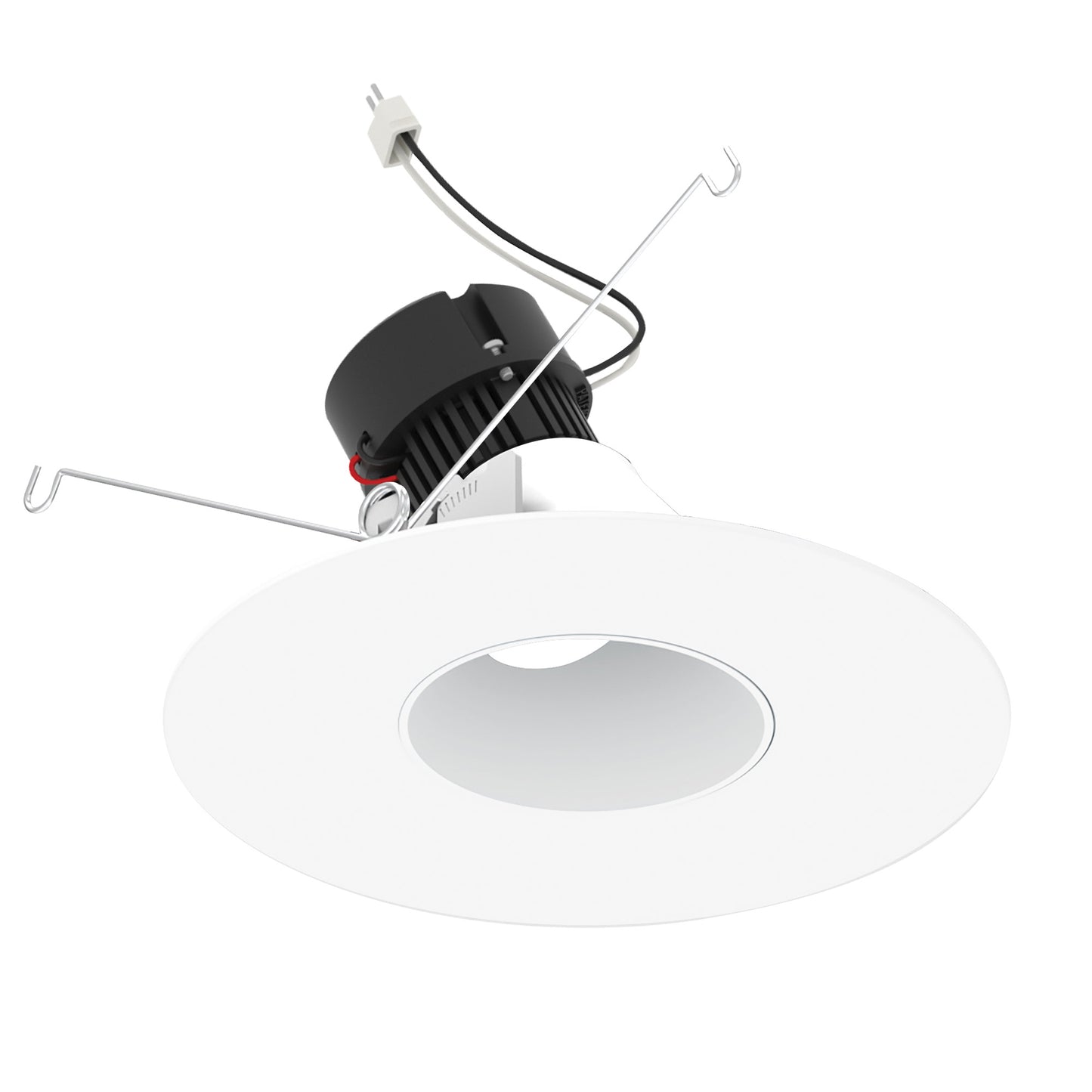 Nora Lighting NPRLV-56RSLA40XMPW 5"/6" Pearl 12V LED Round Adjustable Slot Retrofit - CCT: 4000K - Lumens: 1000 - Reflector Finish: Matte Powder White - Flange Finish: Matte Powder White