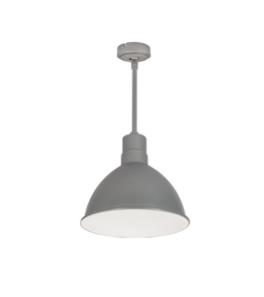 Nora Lighting NRLM-10ST2035GMWLE4/96 10" RLM 96" Stem Mounted LED Shade, Lumens 2000 lm, Color Temperature 3500K, Voltage 120V-277V, Dimming 0-10V/Triac/ELV, Gun Metal/White Finish