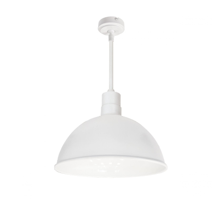 Nora Lighting NRLM-16ST3840WWLE4/96 16" RLM 96" Stem Mounted LED Shade, Lumens 3800 lm, Color Temperature 4000K, Voltage 120V-277V, Dimming 0-10V/Triac/ELV, White Finish