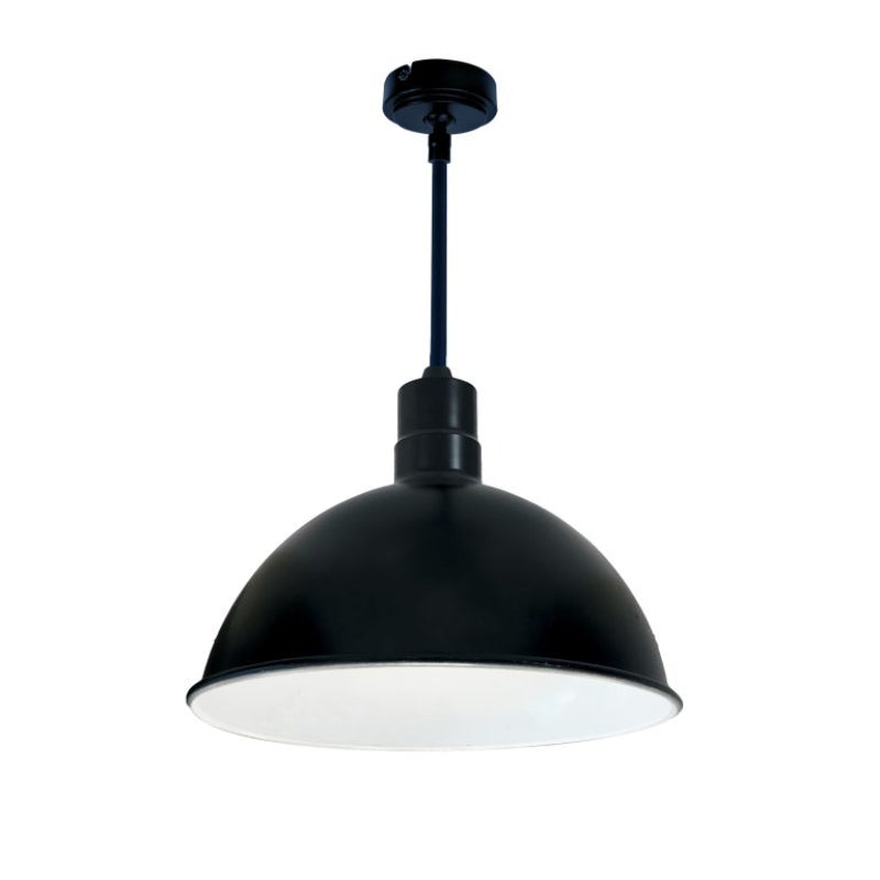 Nora Lighting NRLM-16ST2530BWLE4/96 16" RLM 84" Stem Mounted LED Shade - 27 Watt - 3000K Color Temp. - 2500 Lumens - 0-10V/Triac/ELV - Black Outer/White Inner