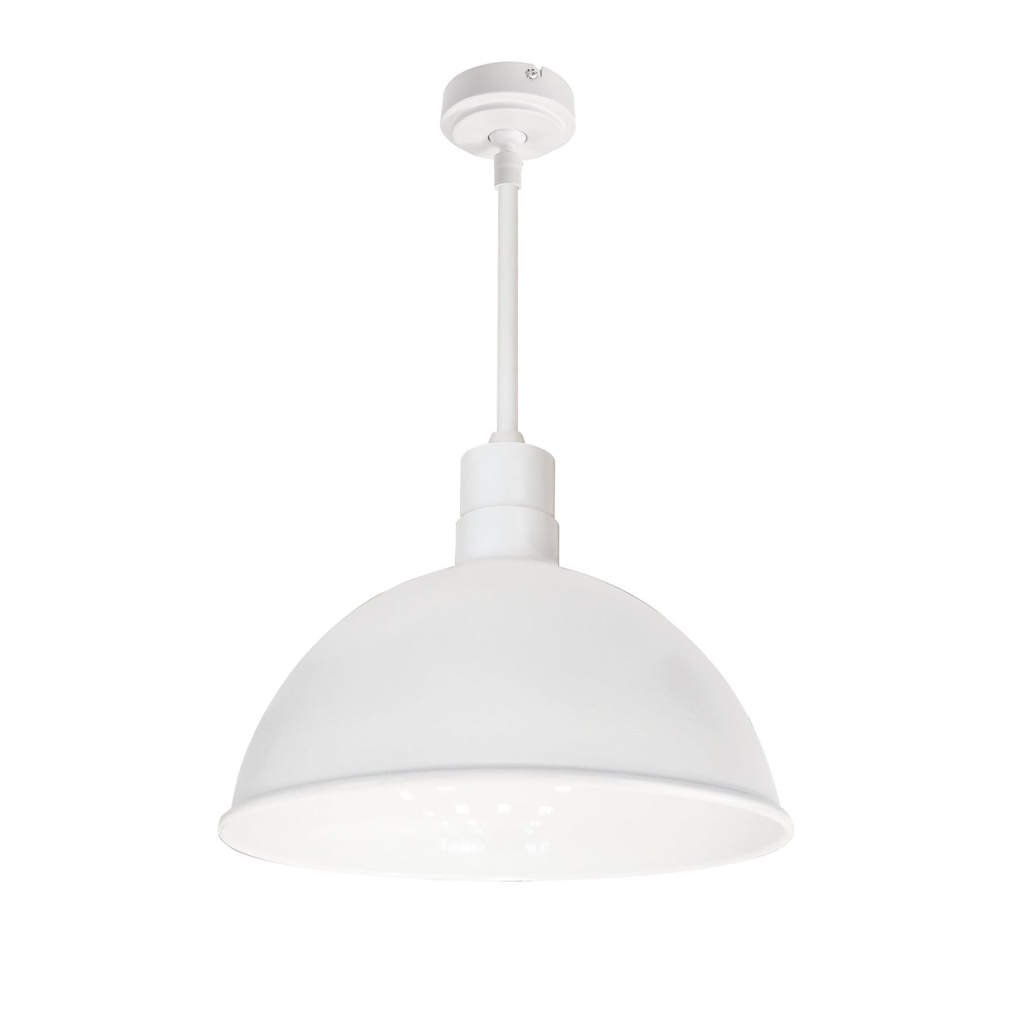 Nora Lighting NRLM-16ST2530WWLE4/48 16" RLM 48" Stem Mounted LED Shade - 27 Watt - 3000K Color Temp. - 2500 Lumens - 0-10V/Triac/ELV - White Outer / White Inner