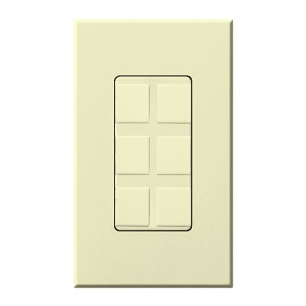 Lutron NT-6PF-AL Nova T Field Customizable 6-Port Frame, Almond Finish