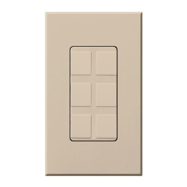 Lutron NT-6PF-TP Nova T Field Customizable 6-Port Frame, Taupe Finish