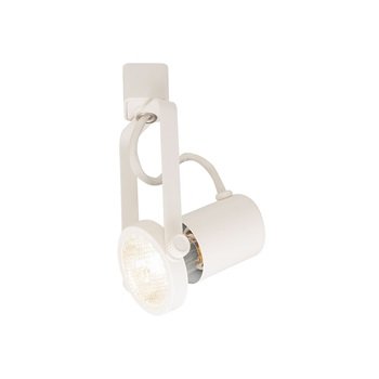 Nora Lighting NTH-112W/A/L PAR20 Rear Loading Gimbal Ring, 50 Watt, L Style Track Adapter, White Heat Rated Baked Enamel Paint Finish