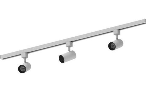 NORA Lighting NTLE-865935FW 4-ft Track Pack with (3) Flood Optic LED Track Heads, Lumens 2450lm, Color Temperature 3500K, White Finish