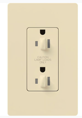 Lutron NTR-15-DDTR-BE Architectural 15A Dual Dimming, Tamper Resist Duplex Receptacle, 125V with Wall Plate, Matte Finish, Beige