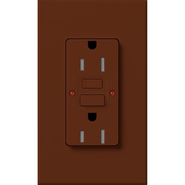 Lutron NTR-15-GFST-SI Nova T 15A 125V Tamper Resistant GFCI Receptacle, Sienna Finish