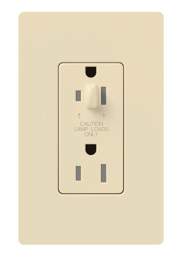 Lutron NTR-15-HDTR-BE Architectural 15A Half-Dimming, Tamper Resist Duplex Receptacle with Wall Plate, Matte Finish, Beige