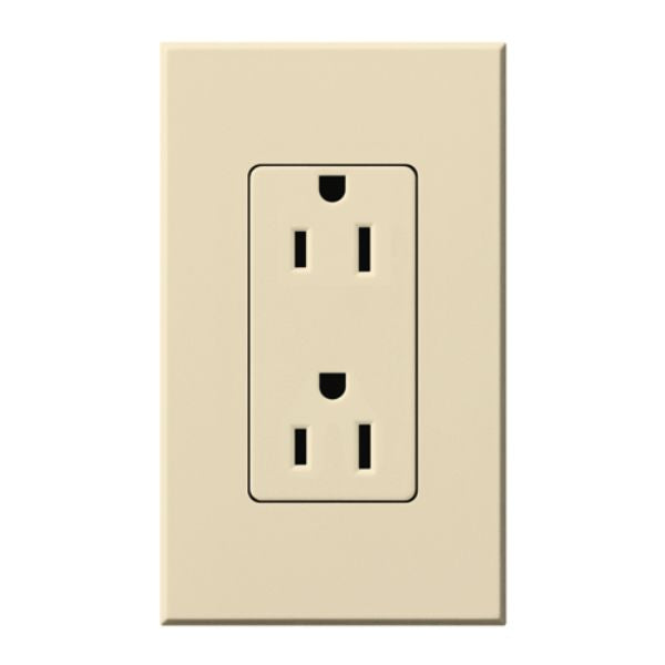 Lutron NTR-15-TR-BE Nova T 15A 125V Tamper Resistant Duplex Receptacle, Beige Finish
