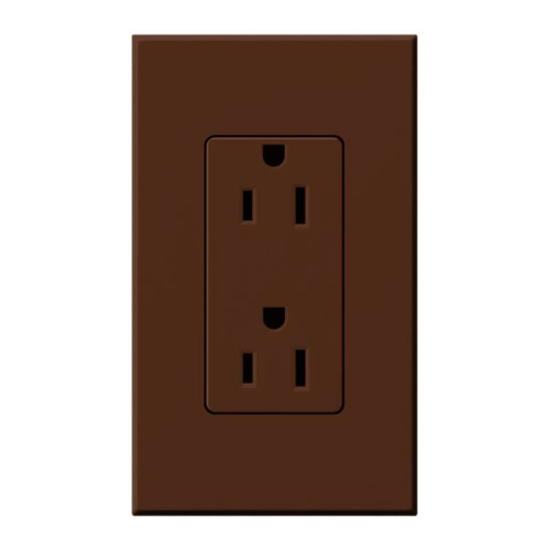 Lutron NTR-15-TR-SI Nova T 15A 125V Tamper Resistant Duplex Receptacle, Sienna Finish