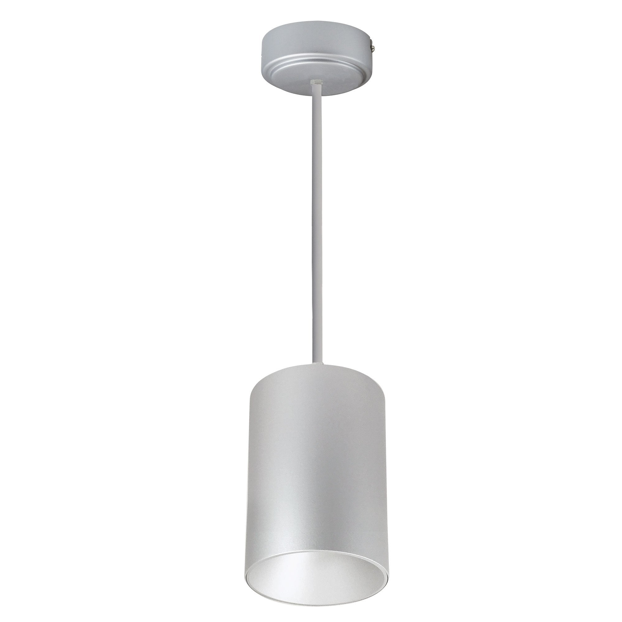 NORA Lighting NYLM-5STCDXSSLE4/36 5" iLENE Stem Mounted LED Mini Cylinder - 40 Watt - Comfort Dim (3100K to 2000K) - 120-277 Volt - Triac/ELV/0-10V, 36-Inch Stem - Silver Finish