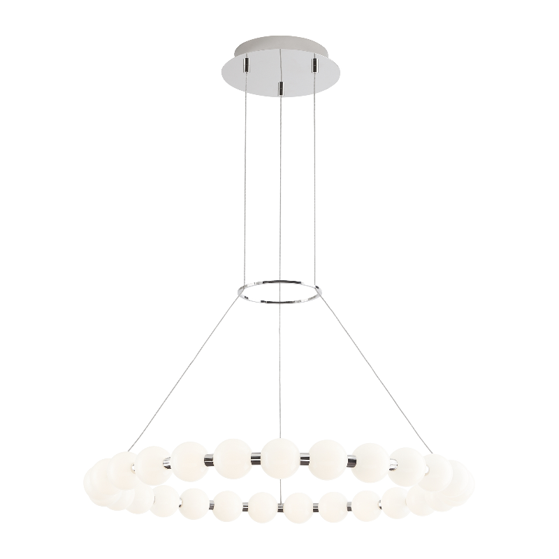 Visual Comfort Architectural 700OBT30N-LED927 Modern 30" Orbet 27-lt LED Chandelier Ceiling Light - 120-277V - CCT: 2700K - Finish: Polished Nickel