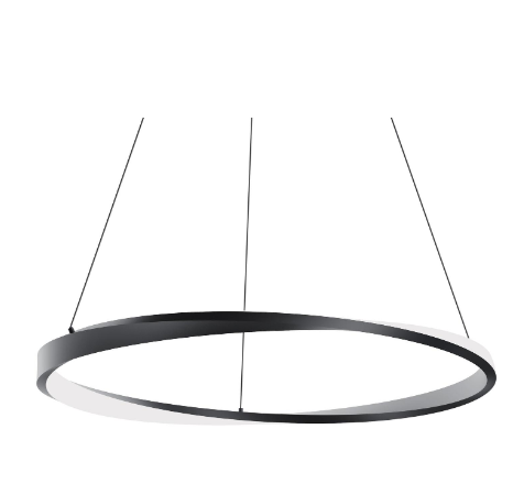 AFX Lighting OBRP40LAJUDBK Oberon 40 Inch LED Pendant Light, 120-277V, Watt 40W, Selectable 5CCT, Black Finish