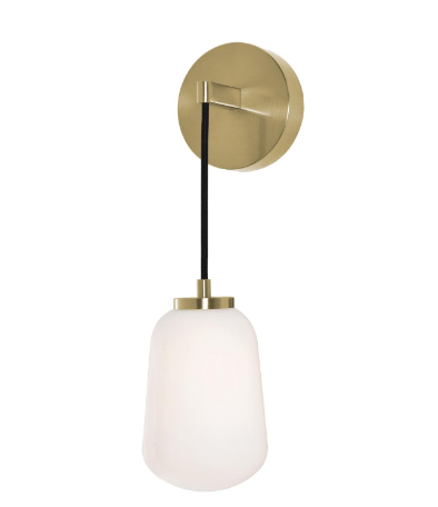 AFX Lighting OLIS0514LAJUDLB Olivia 14 Inch LED Wall Sconce Light, 120-277V, Watt 11W, Selectable 5CCT, Light Antique Brass Finish