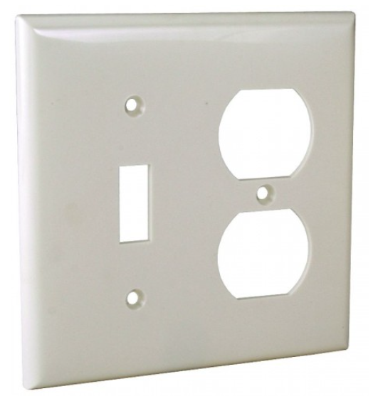 Orbit OP18-I 2-Gang Wallplate Switch/Duplex lvory Finish