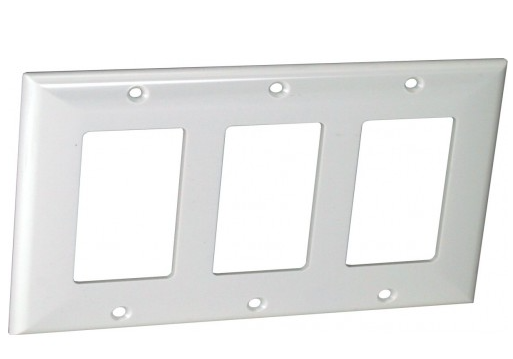 Orbit OP263-I 3-Gang Decorative Switch or GFCI Standard Size Lexan Wall Plate, Ivory Finish