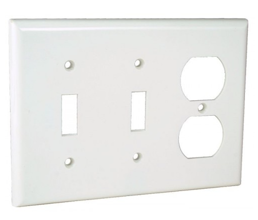 Orbit OP28-I 3-G 2 Switches & 1 Duplex Standard Size Lexan Wall Plate, Ivory Finish