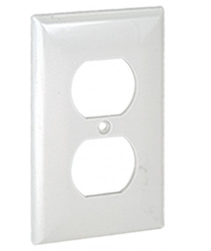 Orbit OP8-W 1-Gang Duplex Receptacle Standard Size Lexan Wall Plate, White Finish