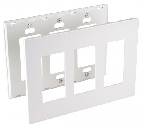 Orbit OPS263-A 2-Piece, 3-Gang Snap-On Decorative Lexan Wall Plate, Almond Finish